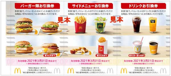 日本マクドナルドＨＬＤＧ株主優待